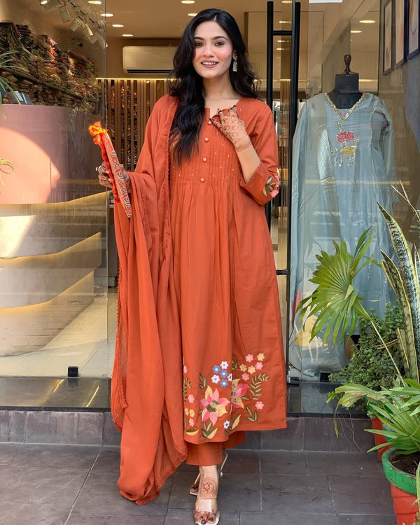 Saffron Petal Glow SUIT SET WITH DUPATTA