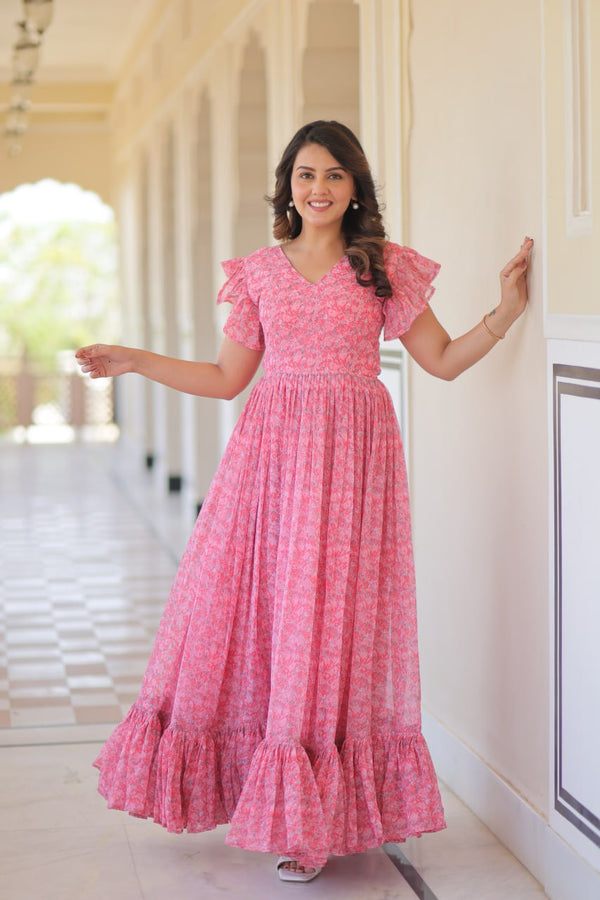 BABY PINK FLORAL GOWN